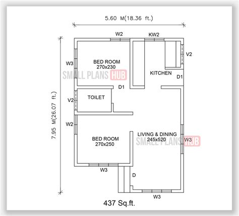 2 Bedroom Kerala House Plan