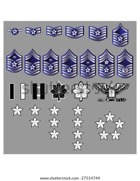 Us Air Force Rank Insignia Officers Stock Vector Royalty Free 27514744