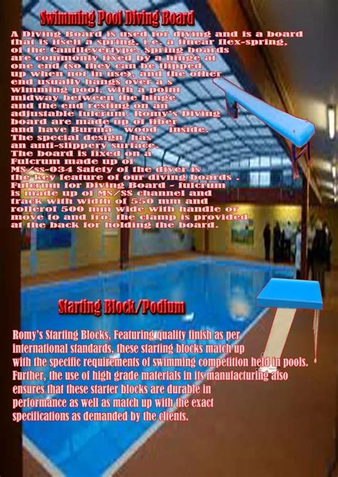 Swimming Pool Diving Board At Best Price In New Delhi By Romy Water