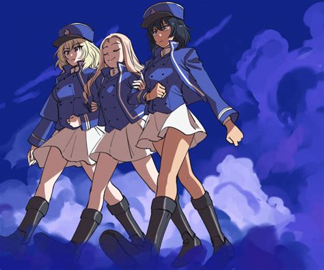 Safebooru 3girls Andou Girls Und Panzer Bangs Bc Freedom Emblem Bc Freedom Military
