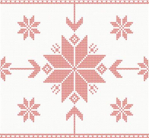 Ilustración De Cruce Punto Snowflakes Patrón De Diseño Escandinavo Y
