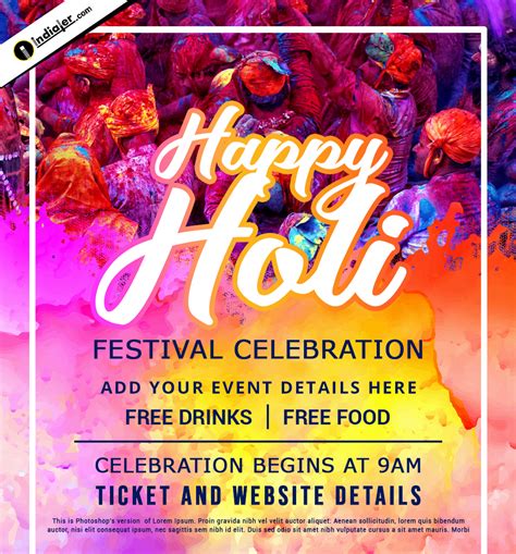 Creative Happy Holi Party Flyer Psd Template Indiater