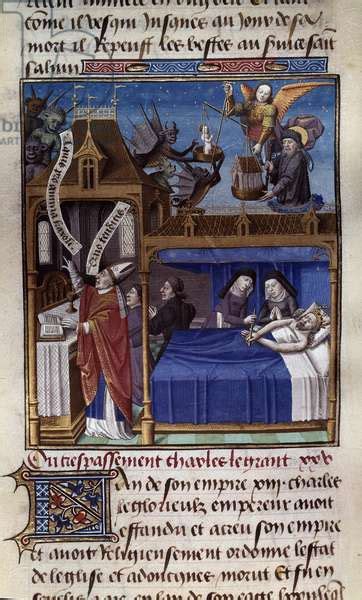 The Death Of Charlemagne 742 814 Miniature Taken From The Manuscript
