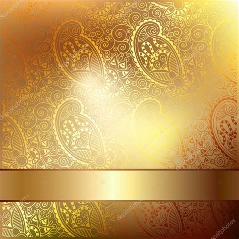 Gold Elegant Flower Background With A Lace Pattern — Stock