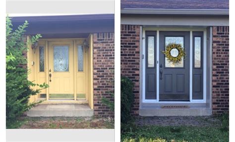 I've painted my front door this color and it is stunning in a southern exposure. My front door makeover! Door: Urbane Bronze by Sherwin ...
