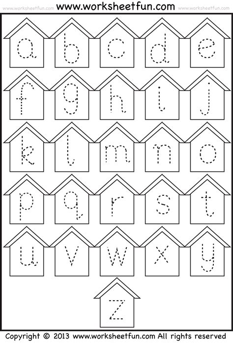 Open any of the printable files above by clicking the image or the link below the image. Small Letter Tracing - Lowercase - Worksheet - Birdhouse / FREE Printable Worksheets - Worksheetfun
