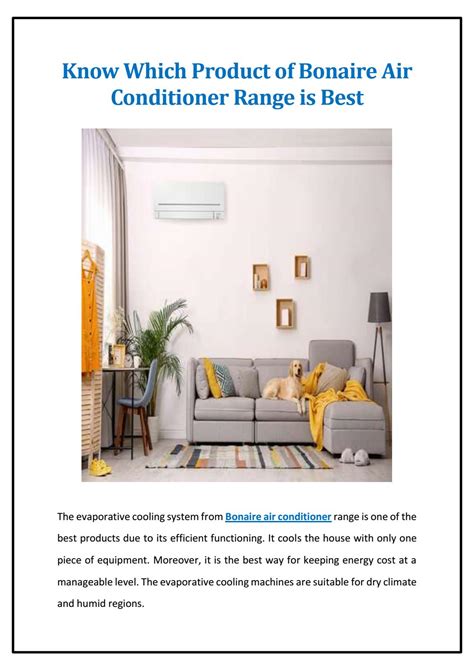 Know Which Product Of Bonaire Air Conditioner Range Is Best By Actewagl