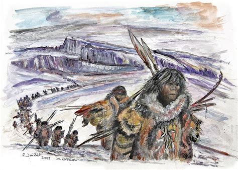 Crossing Of The Bering See Gouache American Indian Artwork Bering