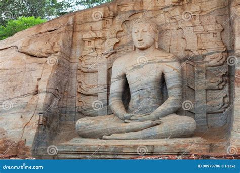 Polonnaruwa Gal Vihara Buddhist Statue Sri Lanka Foto De Archivo