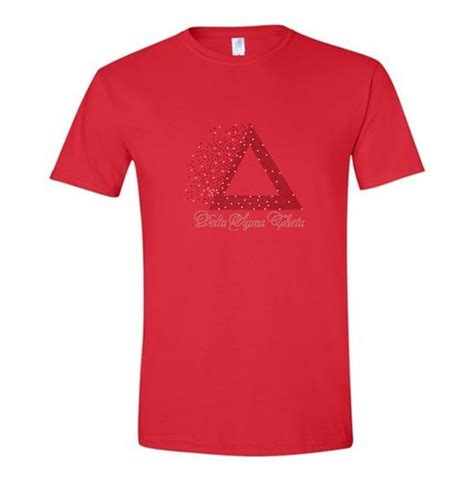 Red T Shirt Delta Sigma Theta Symbols Textured Beads And