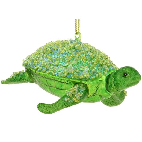 Green Sea Turtle Glass Ornament Christmas Store Christmas
