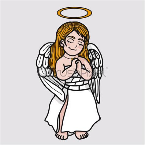 Beautiful Angel Prayer Cartoon Vector Illustration Stock Vector