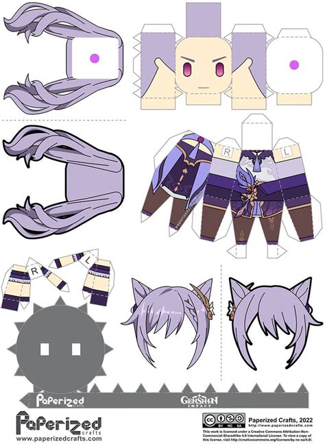 Genshin Impact Keqing Paperized Paper Doll Template Paper Puppets