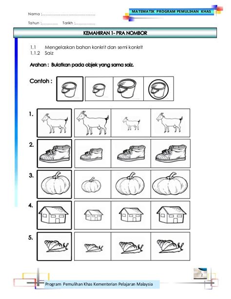 Matematik Lembaran Kerja Pemulihan Khas 2013