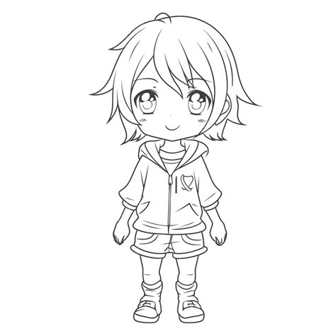 Cute Anime Little Girl Coloring Page Outline Sketch Drawing 43 Off