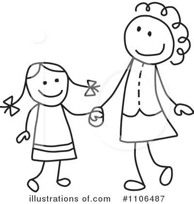 I'm black, and my daughter is white. Mother Clipart #1106487 - Illustration by C Charley-Franzwa