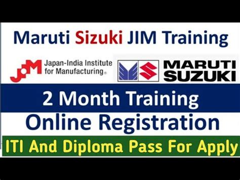 Maruti Suzuki JIM Training Requirement ITI And Diploma Pass Job Maruti Suzuki Job