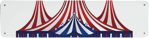 Hitecera Circus Decor Decorativetin Sign Striped Circus Tent With Flags
