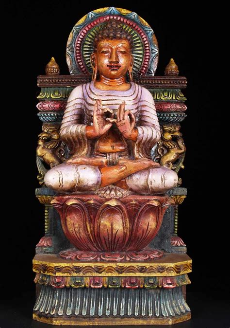 SOLD Dharmachakra Buddha Statue 24 59w2s Hindu Gods Buddha Statues