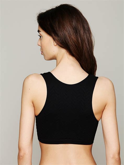 Free People Seamless Cut Out Bra In Black Lyst