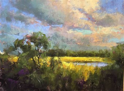 Sunlight On The Marsh By Jacob Aguiar Pastel X Landscape Paintings