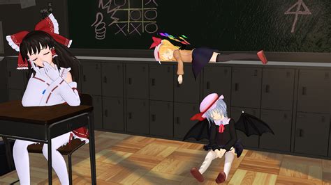 [mmd] Touhou Sleeping During Class By Xtr3mgost On Deviantart