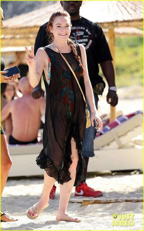 Lindsay Lohan Is All Smiles At Her New Beach Club In Mykonos Lindsay