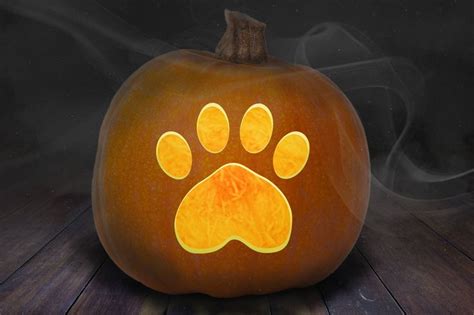 Paw Print Carving Stencil Printable Etsy In 2020 Pumpkin Carving