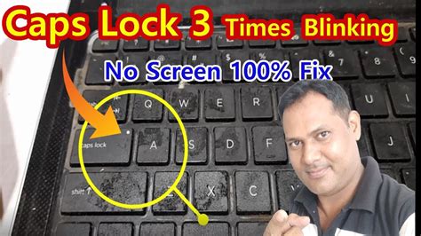3 times caps lock blinking no display 100 fix how to fix caps lock blinking in laptop youtube