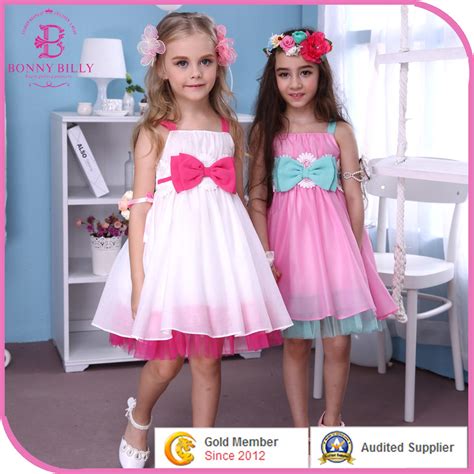 China Two Color Casual Summer Sweet Girl Clothing Children Girl′s Dress