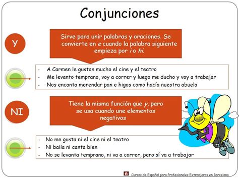 Conjunciones Conjunciones Español Aprender Español Categorías