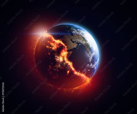 Burning Earth Stock Illustration Adobe Stock
