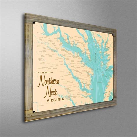Northern Neck Virginia Wood Mounted Metal Sign Map Art Etsy