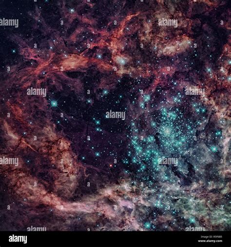 Star Cluster In The Tarantula Nebula Large Magellanic Cloud Stock