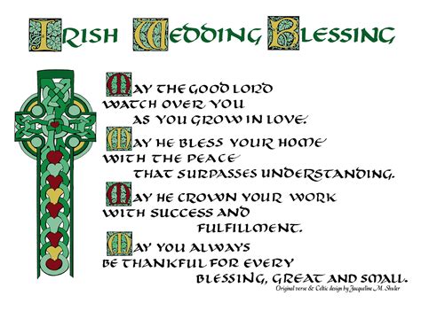Irish Wedding Blessing By Jacqueline Shuler Irish Wedding Blessing