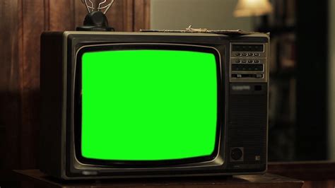 Old Tv Green Screen Close Up Stock Footagescreengreentvfootage