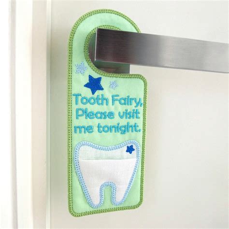 Tooth Fairy Door Hanger Ith Project Applique Machine Etsy