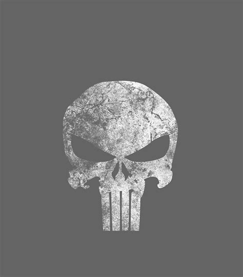 Marvel Punisher Skull Symbol Distressed Graphic Digital Art By Mio