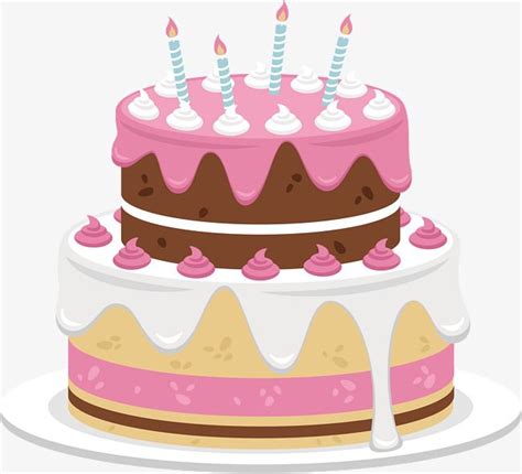 Sweet Chocolate Birthday Cake, Cake Clipart, Vector Png ...