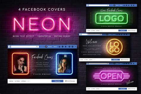 Neon Facebook Covers Grafica Di Sko4 · Creative Fabrica