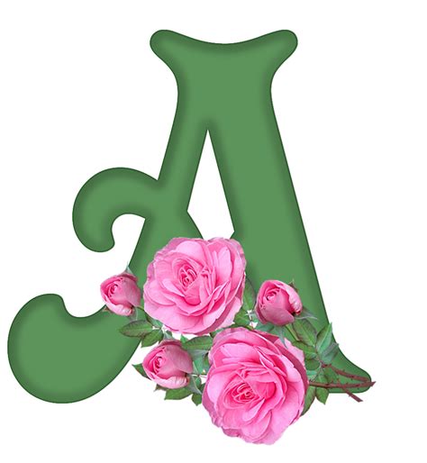 Sussurro De Amor Alfabeto Decorativo Png Textura Verde Com Rosas