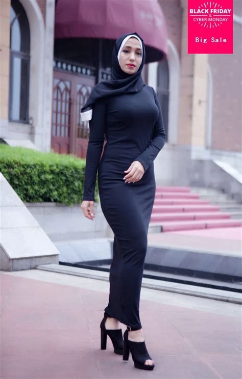 2018 muslim adult casual knit robes musulmane turkish black white muslim abaya dress robes arab