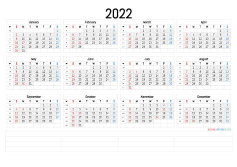 2022 Printable Calendar Us Free Download Hipiinfo 2022 Yearly
