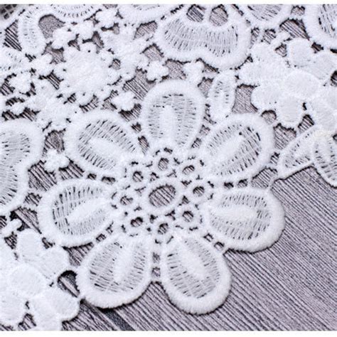 White Flower Guipure Lace Fabric Soft Cotton Venice Fabric Etsy