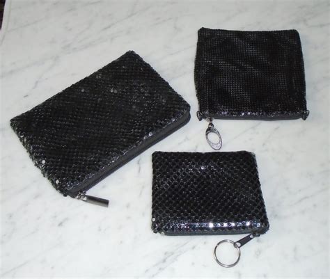 Black Metal Mesh Zipper Clutch Evening Zipper Hand Bags Set Of Etsy