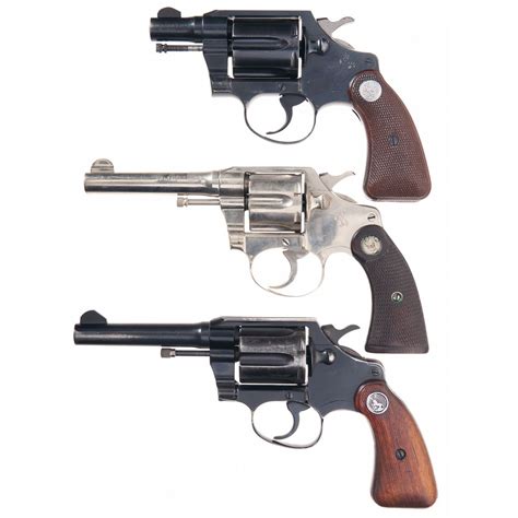 Three Colt Double Action Revolvers A Colt Cobra First Issue Double