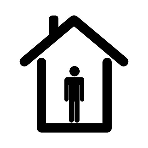 Stay At Home Quarantine Indoors House Inside Stick Figure Man Etsy