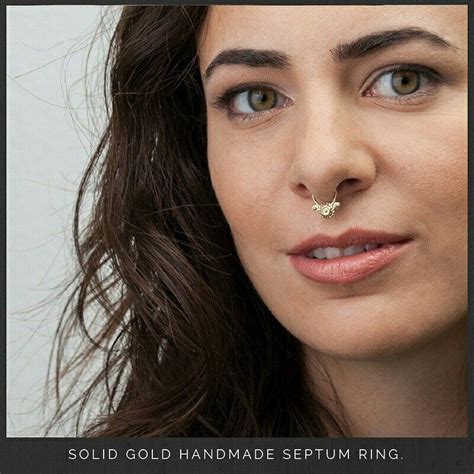 Handmade 14k Gold Septum Ring Nose Piercing Nose Piercing Big Nose