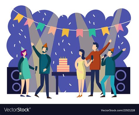 People Cartoon Party Royalty Free Vector Image