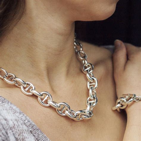 Chunky Sterling Silver Chain Necklace By Otis Jaxon Chunky Silver Necklace Sterling Silver